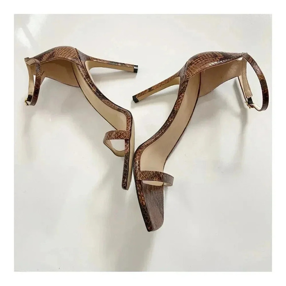 NEW Stuart Weitzman Amelina 95 Strappy Heeled Snake Sandal size 8.5 - Picture 5 of 9